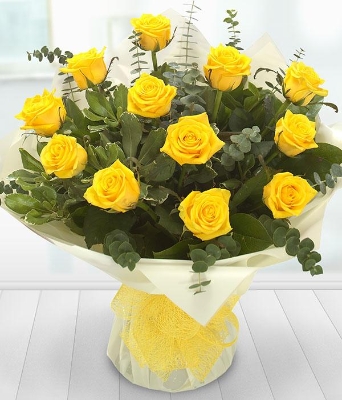 A Dozen Sunny Yellow Roses