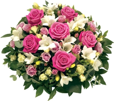 Pink and White Rose Posy Pad